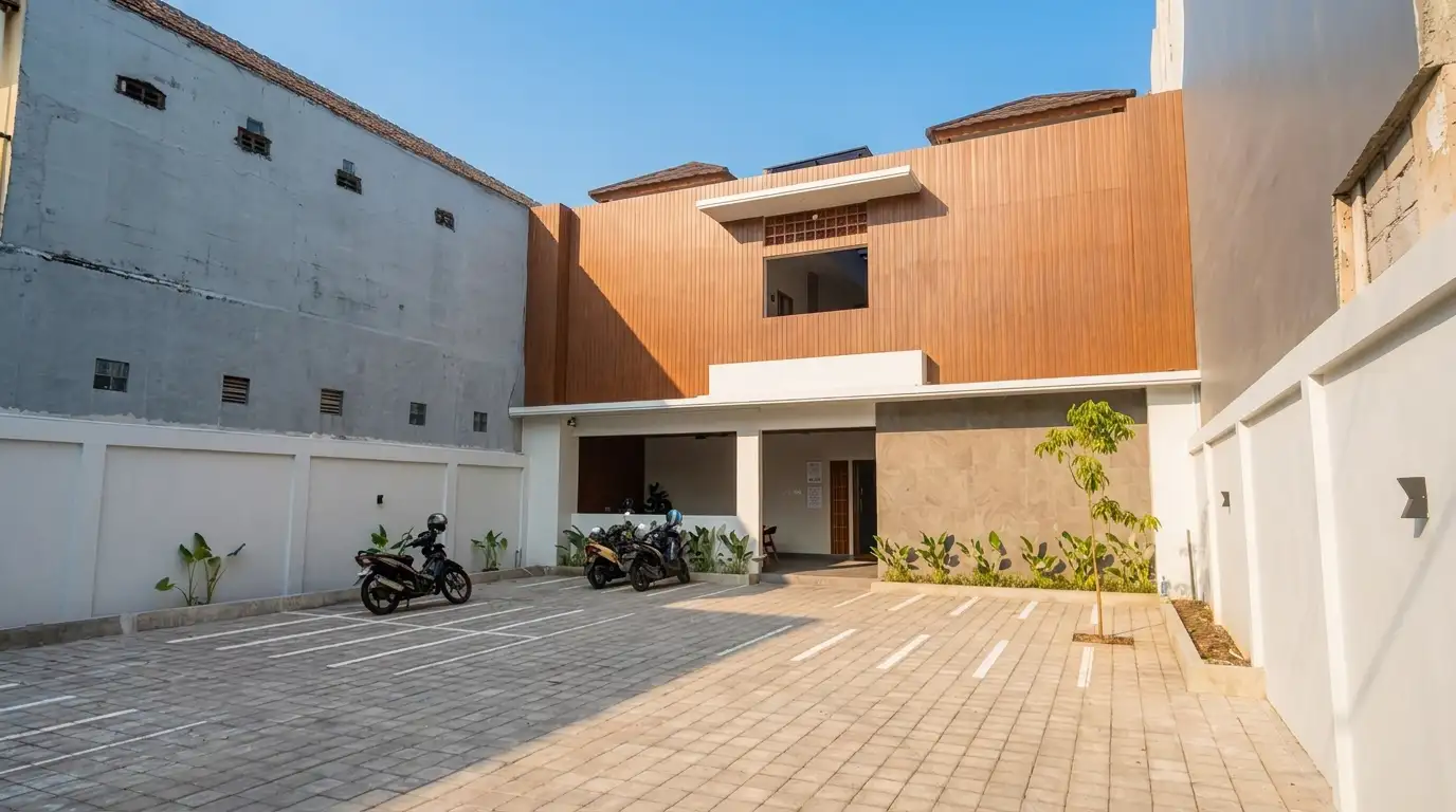 Tampak depan Rumah Teduh di Gatot Subroto, Denpasar